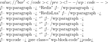 value; // 输出 'bar'</code></pre> <!-- /wp:code -->  <!-- wp:paragraph --> ``哇，太神奇了！这就是Redis的强大之处吗？''米小饭惊叹道。 <!-- /wp:paragraph -->  <!-- wp:paragraph --> ``没错，Redis不仅仅是一个简单的键值存储，它还支持事务、Lua脚本、管道等高级功能。''步子哥神秘地一笑。 <!-- /wp:paragraph -->  <!-- wp:paragraph --> ``管道是什么？''米小饭继续追问。 <!-- /wp:paragraph -->  <!-- wp:paragraph --> ``管道可以帮助我们减少网络延迟，当需要发送多个命令时，可以将它们打包一起发送。''步子哥解释道。 <!-- /wp:paragraph -->  <!-- wp:paragraph --> ``那我应该怎么使用管道呢？''米小饭迫不及待。 <!-- /wp:paragraph -->  <!-- wp:paragraph --> ``你可以通过以下方式使用管道。''步子哥继续输入代码： <!-- /wp:paragraph -->  <!-- wp:code --> <pre class="wp-block-code"><code>