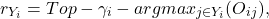 \[r_{Y_i} = Top-\gamma_i-argmax_{j \in Y_i} (O_{ij}),\]