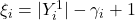 \xi_i = |Y_i^{1}| - \gamma_i + 1